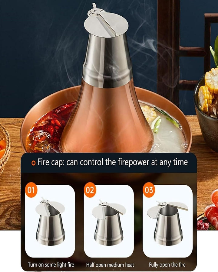 Kupfer-Heisstopf，Kupferkohle-Hot Pot – traditioneller chinesischer Dampftopf für Catering, Kochen un