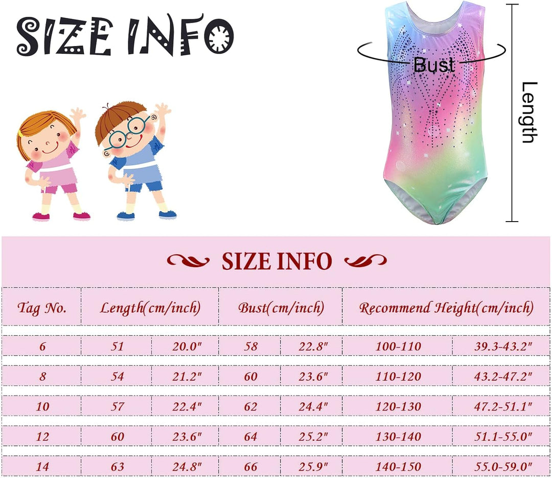 SEAUR - Mädchen Turnanzug Ärmellos Kinder Gymnastikanzug Tanzen Kleidung Ballet Yoga Kleid Klassisch