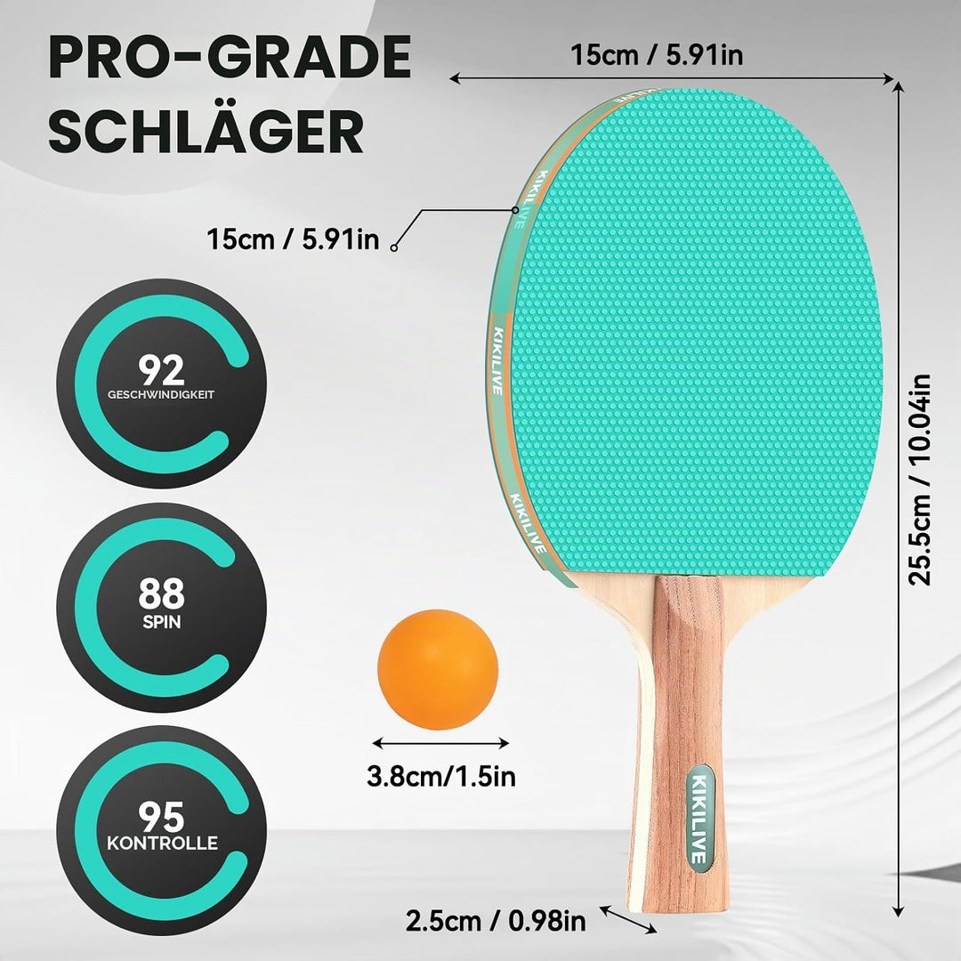 Tischtennis Set mit ausziehbarem Netz, 2 Schlägern, 6 Bällen und Tragetasche – das tragbare Set für