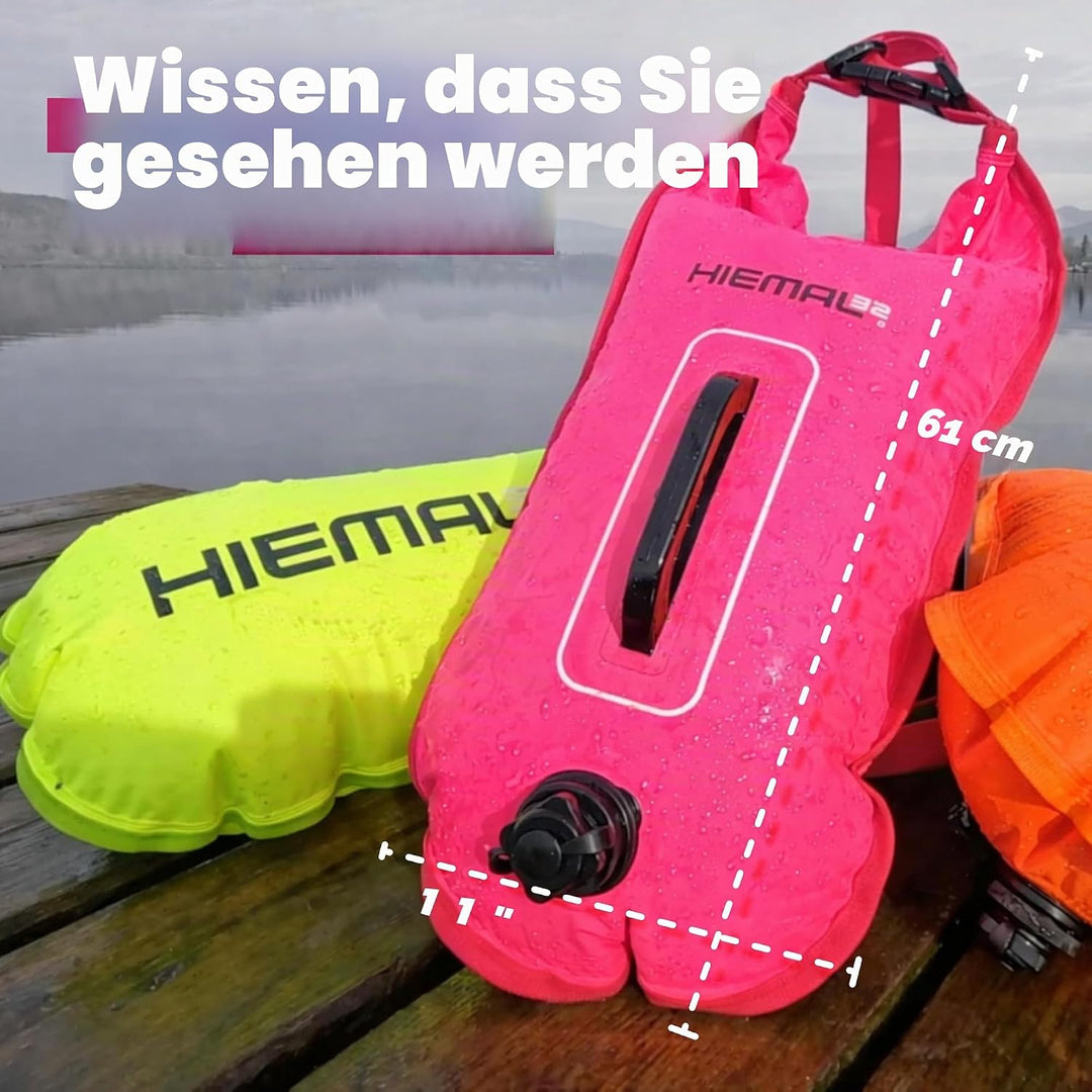 Schwimmboje für offenes Wasser mit Trockensack, 15 l, vollständig wasserdichte Schwimmblase, sicher