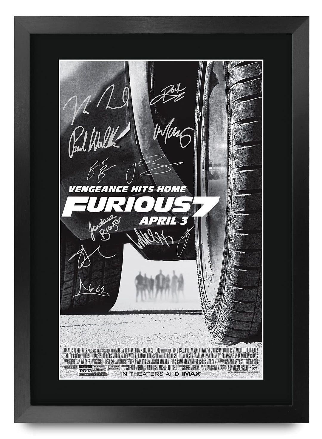 HWC Trading FR A3 Fast &amp; Furious 7 Vin Diesel, Paul Walker, Dwayne Johnson Geschenke, gedrucktes Pos