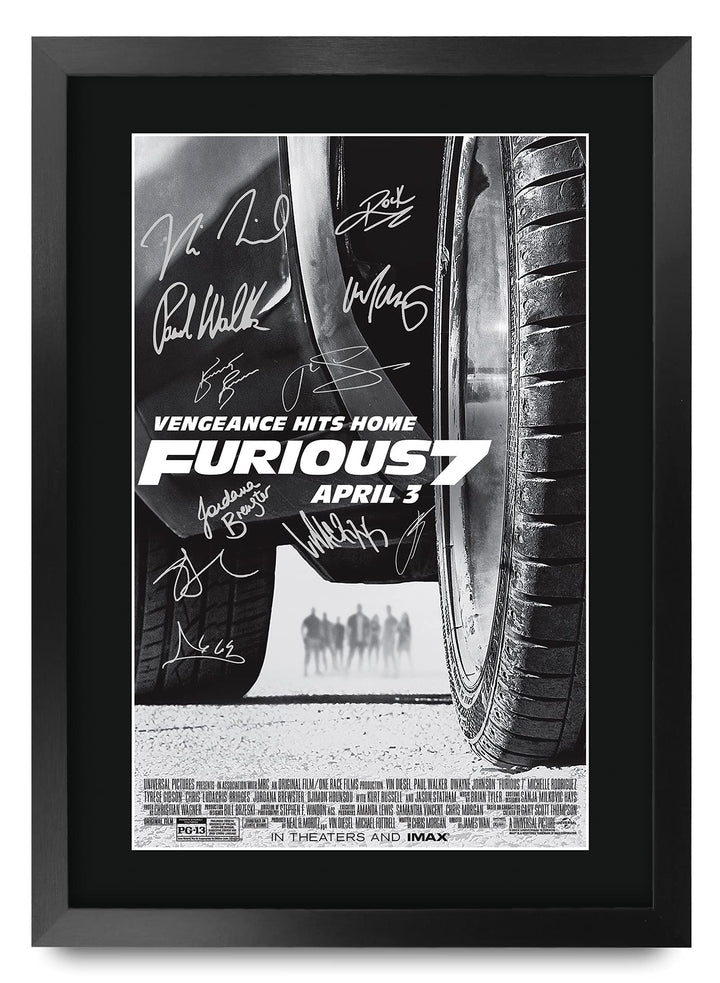 HWC Trading FR A3 Fast &amp; Furious 7 Vin Diesel, Paul Walker, Dwayne Johnson Geschenke, gedrucktes Pos