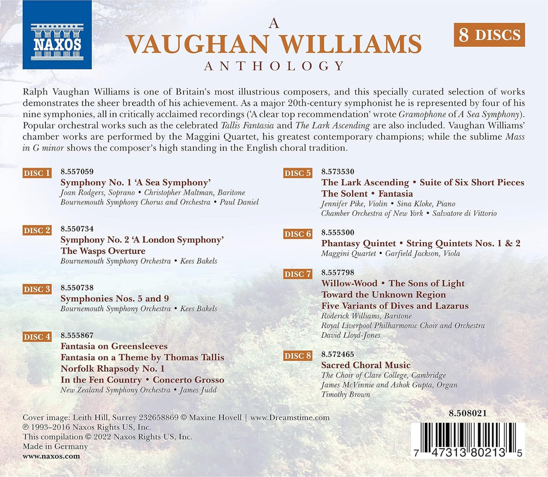A Vaughan Williams Anthology, Audio-CD