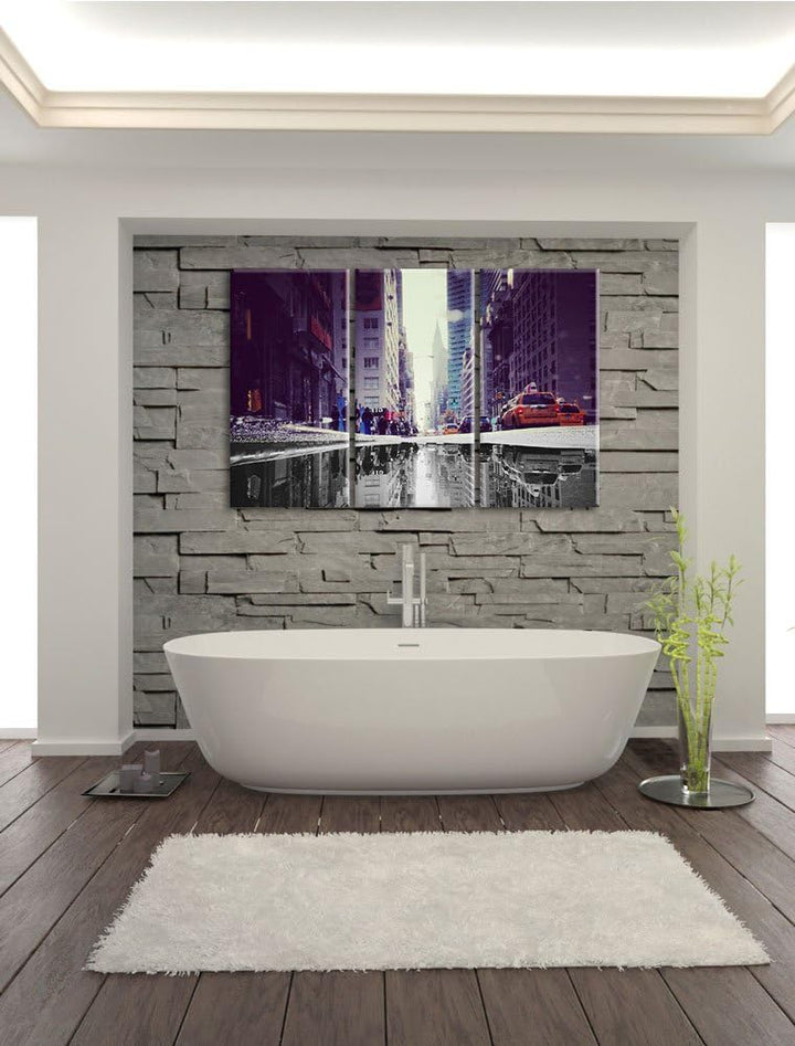 Pixxprint Times Square in New York als Leinwandbild | Grösse: 3 Teilig (120x80) | Wandbild| Kunstdru