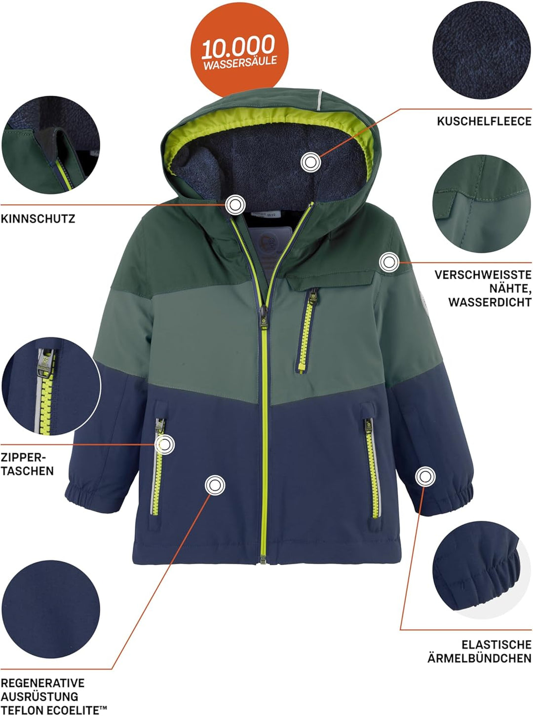 Killtec Unisex Fisw 3 Mns Ski Jckt Skijacke/Funktionsjacke mit Kapuze und Schneefang 86-92 dunkel wa