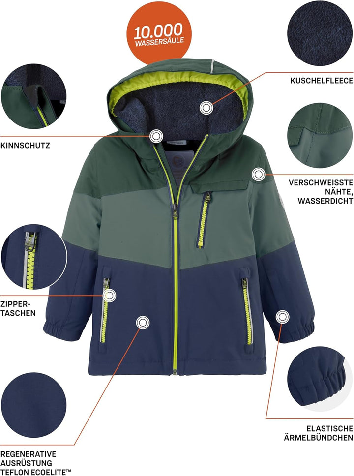 Killtec Unisex Fisw 3 Mns Ski Jckt Skijacke/Funktionsjacke mit Kapuze und Schneefang 86-92 dunkel wa