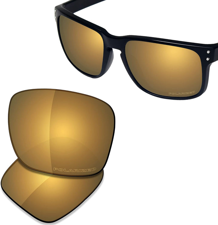 Saucer Premium Ersatzgläser für Oakley Holbrook Mix OO9384 Sonnenbrillen High Defense - Bronze Gold