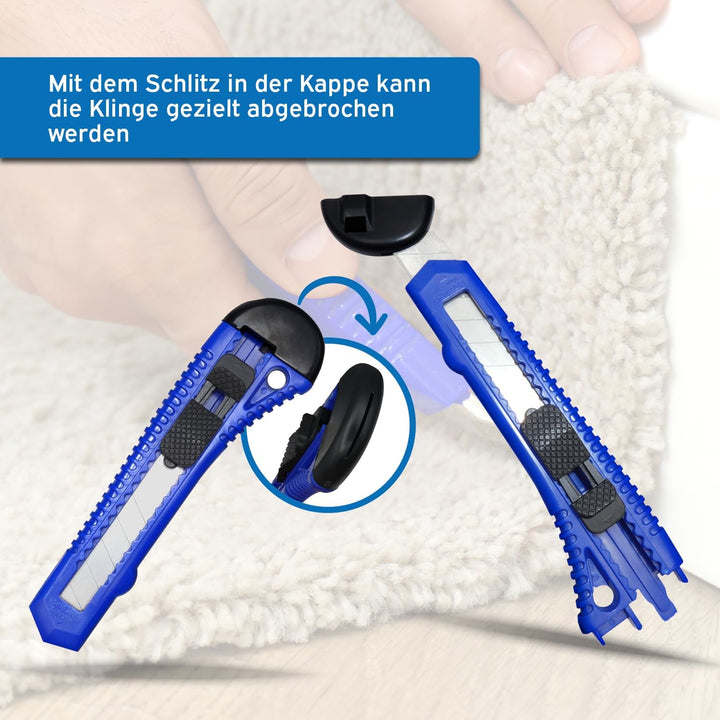 100x kör4u Cuttermesser, 18mm Abbrechklingen, Teppichmesser, Kartonmesser, Mehrzweck Messer, Allzwec