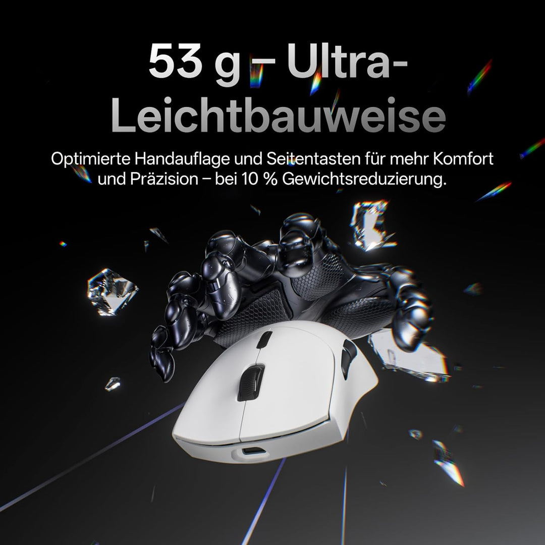 Rapoo VT7 MAX Kabellose Gaming-Maus, Echte 8000Hz Abfragerate, 30K DPI Sensor, 53g Ultraleicht, 750