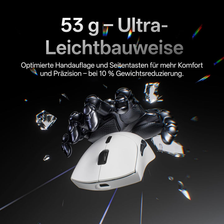 Rapoo VT7 MAX Kabellose Gaming-Maus, Echte 8000Hz Abfragerate, 30K DPI Sensor, 53g Ultraleicht, 750