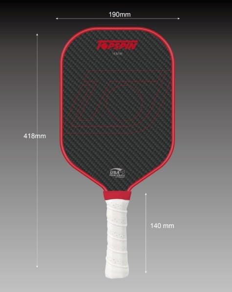 Topspin Pickleball Schläger aus Carbon - Profi Pickleball Paddle für Einsteiger & Profis - Leichter