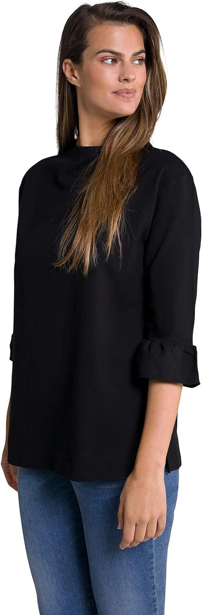Ulla Popken Damen Sweatshirt 46-48 Black Beauty, 46-48 Black Beauty