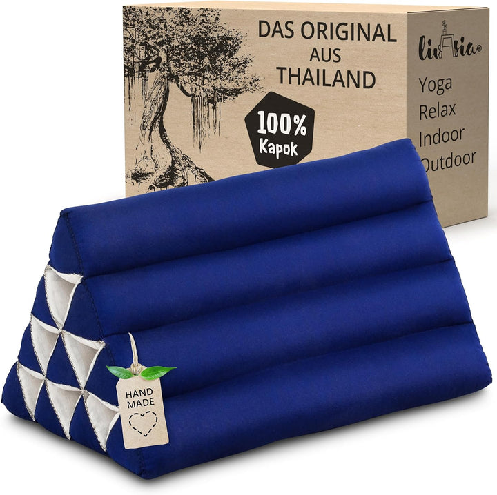 livasia Rückenstützkissen einfarbig, Dreieckskissen für Garten und Balkon, Keilkissen mit Kapok, han