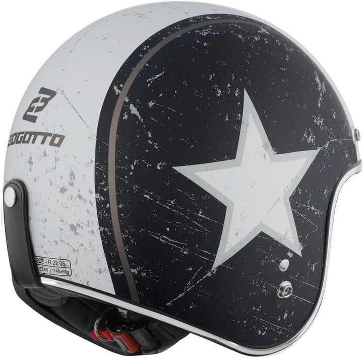 Bogotto V541 Rebel Jethelm (Black/White,XS) XS Schwarz/Weiss, XS Schwarz/Weiss
