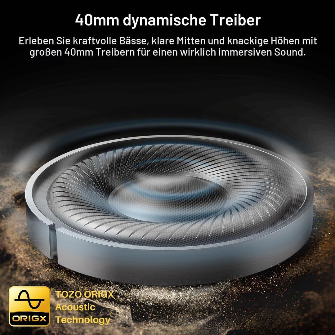 TOZO HT2 Kabelloser Bluetooth Kopfhörer Over-Ear mit Hybrid Active Noise Cancelling, 56 Stdn. Spielz