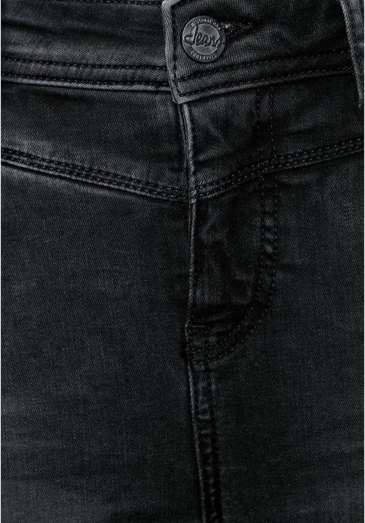 Street One Damen A375797 Jeanshose High Waist 26W / 32L Black Washed, 26W / 32L Black Washed