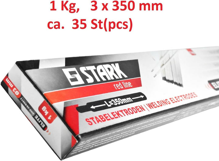 STARK Rutile Allround-Schweisselektrode - 3 x 350 mm - 1 kg/ca. 35 Stück - universale Stabelektrode