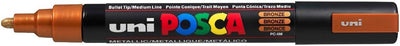 POSCA uni-ball 182520 - POSCA Marker mit mittelfeiner Rundspitze, 8er Set, Metallic Metallfarben 8 S