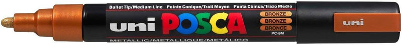 POSCA uni-ball 182520 - POSCA Marker mit mittelfeiner Rundspitze, 8er Set, Metallic Metallfarben 8 S