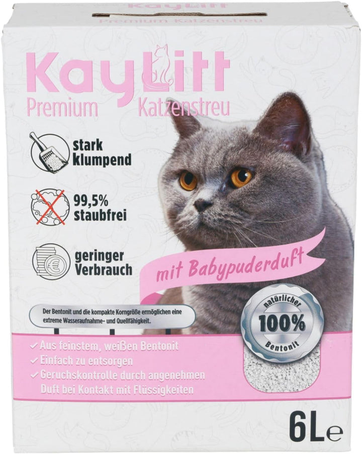 BURI 18L (15,6Kg) Katzenstreu Klumpstreu duftend mit Duft klumpend 100% Bentonit saugstark Streu Ein