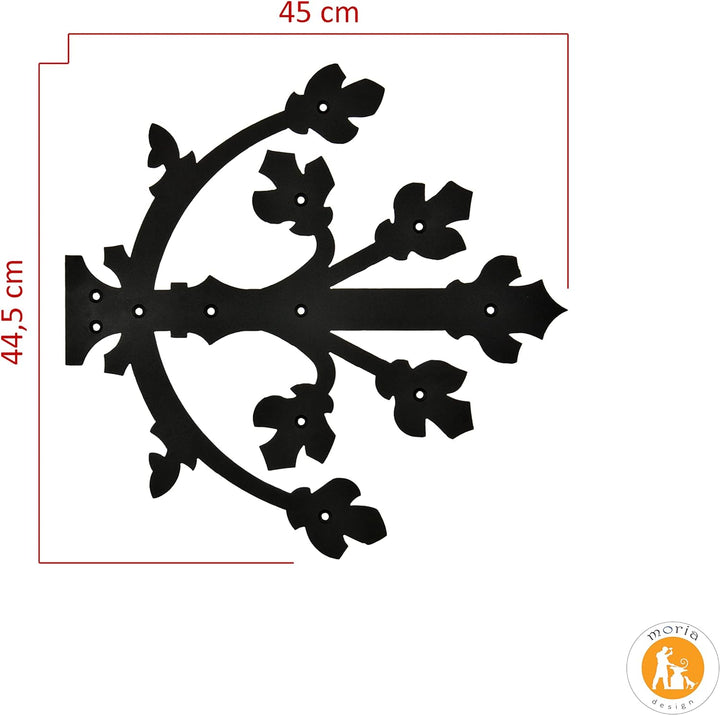 MORIA DESIGN Dekorative Kreuzgehänge‎ 450 x 445 x 3 mm | Retro rustikales Scharnier für Schranktür,
