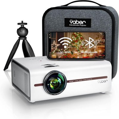 Mini Beamer, Yaber 2.4G&5G WiFi Bluetooth Projektor 7000 Lumen Heimkino Beamer Full HD 1080P Video B