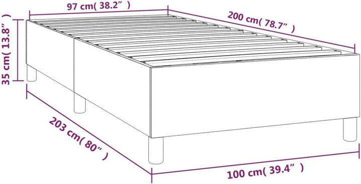 vidaXL Boxspringbett, Bettgestell mit Lattenrost, Bett Polsterbett mit Stützbeinen, Einzelbett Schla