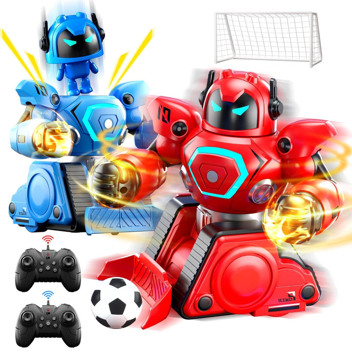 JONRRYIN Ferngesteuerte Roboter Kampf, 2 Stück RC Kampfroboter Spielzeug mit LED Licht und Musik, Fe