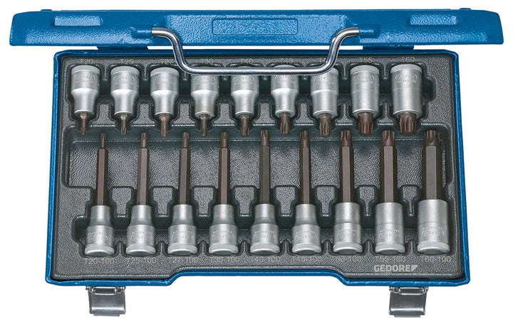 GEDORE Schraubendreher-Satz 1/2 Zoll 18-Teilig, Innen-TORX T20-60, ITX 19 LKP