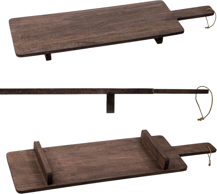 Spetebo XXL Mango Servierbrett Braun 100 x 29 cm Lebensmittelecht | Holz Tapasbrett gross mit Griff