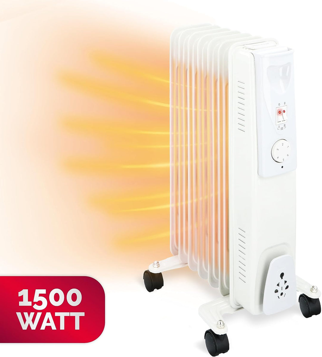 alpina Ölradiator 1500W – Elektro Heizkörper mit Thermostat – Radiator Heizung Elektrisch – Mobiler