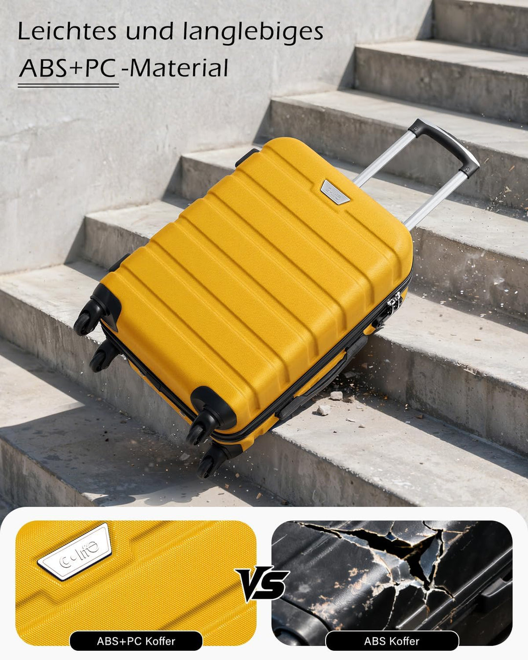 COOLIFE Hartschalen-Koffer Trolley Rollkoffer Reisekoffer ardschale Boardcase Handgepäck mit TSA-Sch
