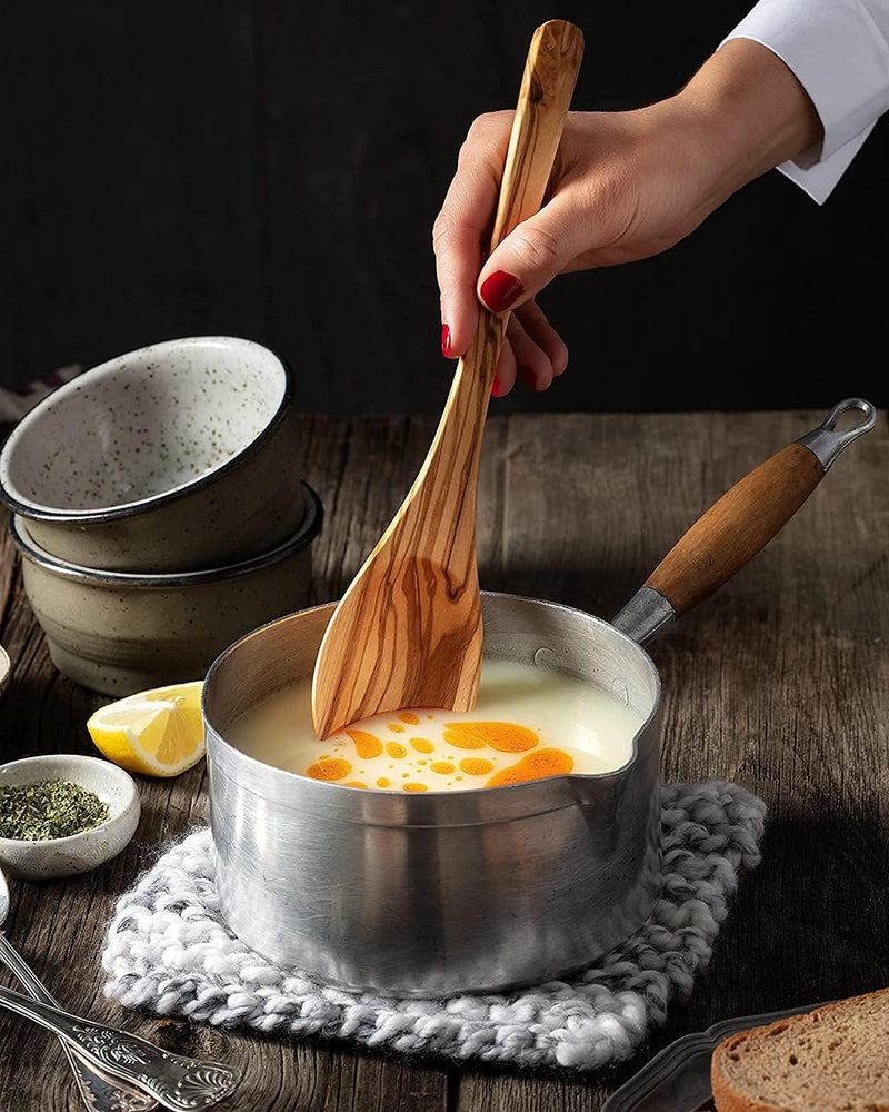 CRAFLAIR Olivenholz Löffel Besteck Kochlöffel Reislöffel Spatel Schöpfkelle Salatbesteck Salatlöffel