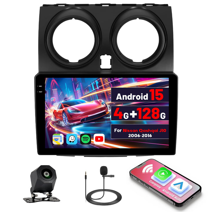 [4G+128G] Inefala Android 15 Autoradio für Nissan Qashqai J10 2006-2016 mit Wireless Carplay Android