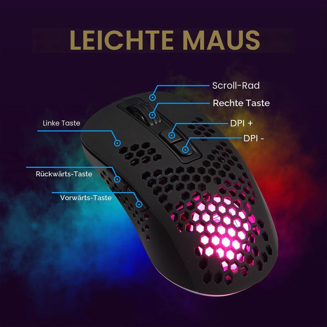 KUIYN 60% kabelgebundene kompakte Gaming-Tastatur 61 Tasten 11 Full Key RGB-Hintergrundbeleuchtungse