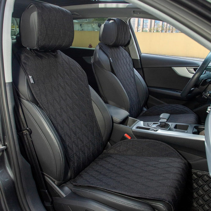 2er-Set Auto Sitzauflage Autositzschoner Schutz Waschbar Schwarz | Leader Accessories Autositz Sitzb