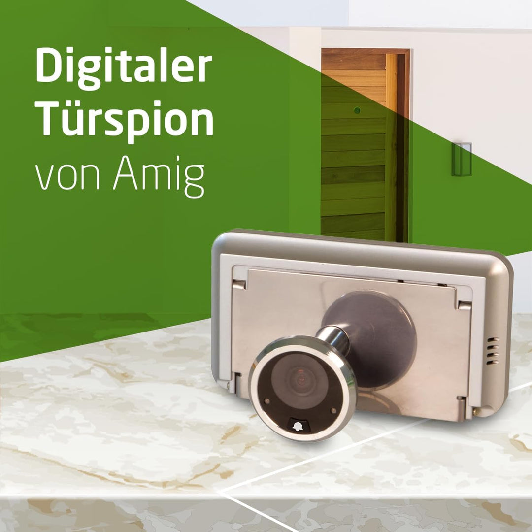 Amig - Digitaler Türspion mit 4'' LCD-Display | Video-Kamera-Spion | Einfache Installation und Verwe