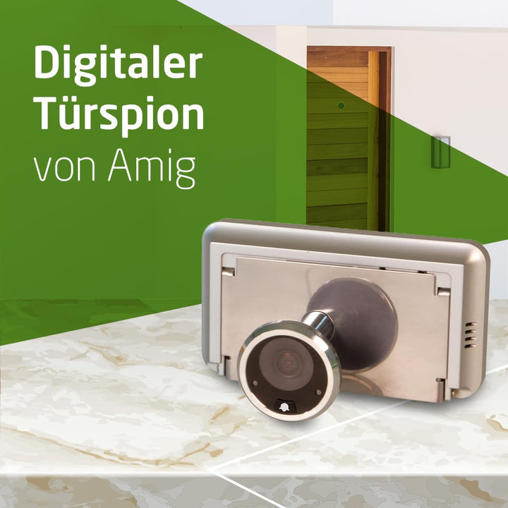 Amig - Digitaler Türspion mit 4'' LCD-Display | Video-Kamera-Spion | Einfache Installation und Verwe