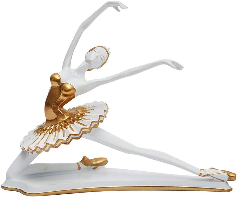 HAUCOZE Ballerina Figur Statue Frau Skulptur Modern Dekor Wohnzimmer Kunst Arts Polyresin Geschenk 2