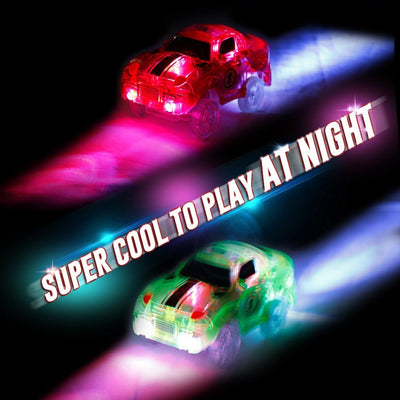 2 LED Race Cars Spielzeug Glow in The Dark für Kinder 3 4 5 6 7 8, MEHRWEG (2 Autos), 2 Autos