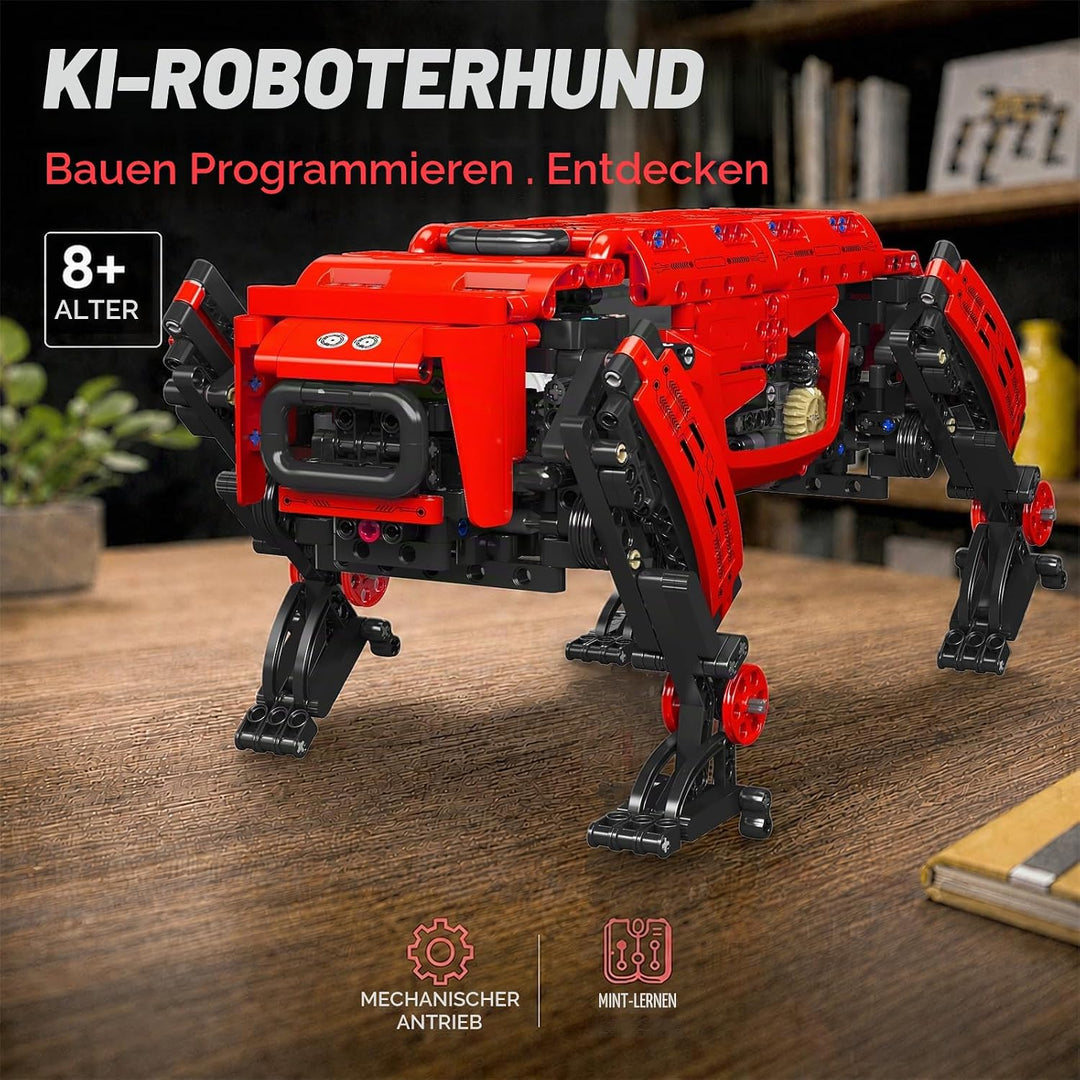 Mould King 15067 Technik Mechanischer Hund Bausteine Modell, APP Fernbedienung Roboter Hundespielzeu