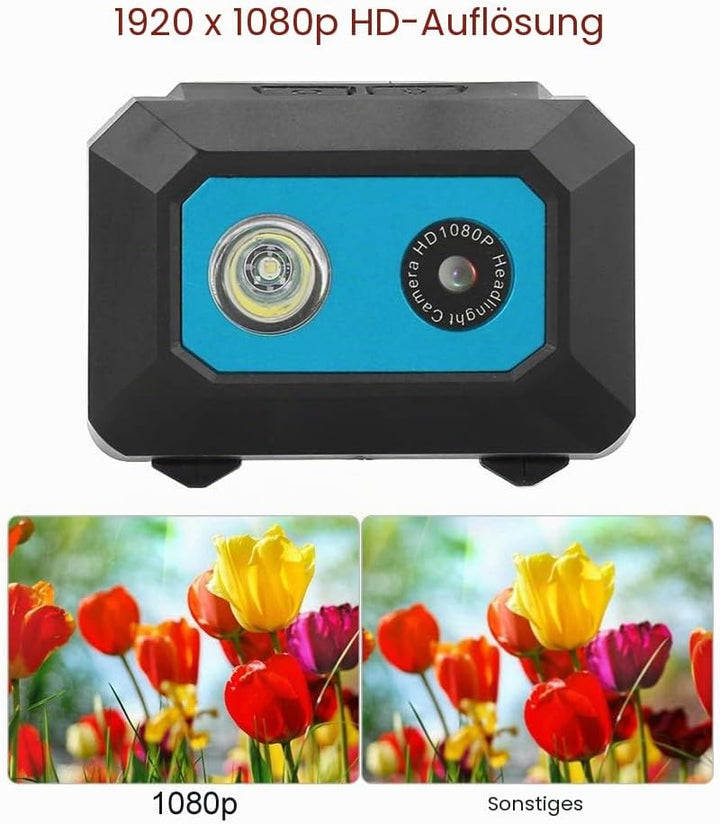KIMISS Super HD 1080P DV Sportkamera, am Kopf montierter Action Video Camcorder, DVR Recorder Kopfka