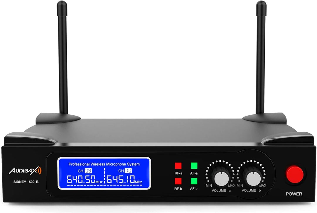 Audibax Sidney 500 B Micrófono Inalámbrico Profesional UHF Doble Mano + Maleta