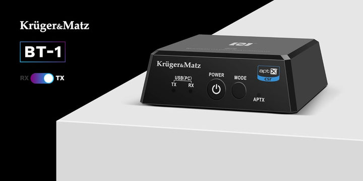 Krüger&Matz 2in1 Bluetooth HiFi Audio Empfänger und Sender (Apt-X, NFC) Modell BT-1 KM0352, schwarz