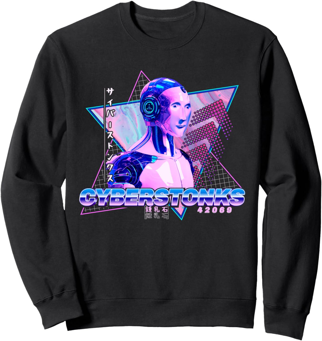 Cyberpunk Stonks Aesthetic Tokyo Style Synthwave Streetwear Sweatshirt