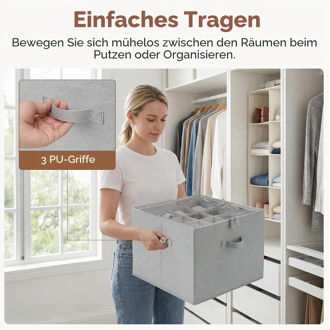 StorageWorks Schuhaufbewahrungsbox mit Deckel, Schuhaufbewahrung platzsparend für bis zu 16 Paar Sch