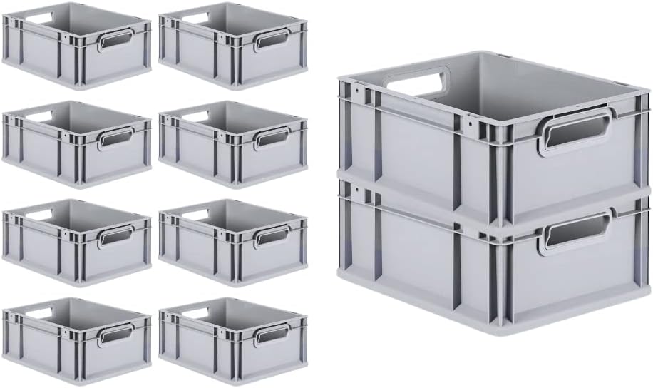 PROREGAL SuperSparSet 10x Eurobox NextGen Grip | HxBxT 17x30x40cm | Griffe offen | Glatter Boden | G