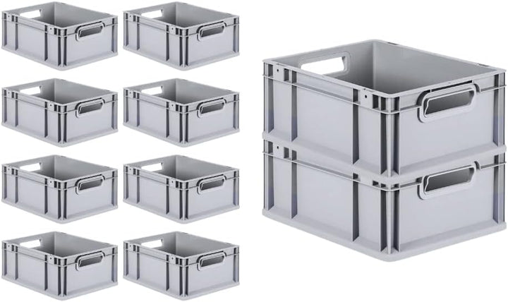 PROREGAL SuperSparSet 10x Eurobox NextGen Grip | HxBxT 17x30x40cm | Griffe offen | Glatter Boden | G