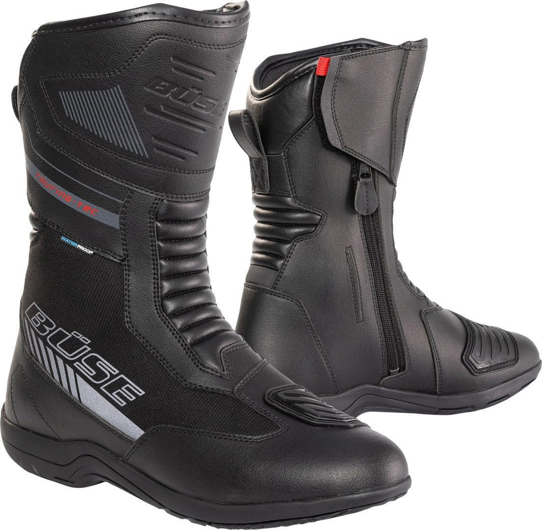 Büse B140 wasserdichte Motorrad Stiefel | Reflektierende Details Schwarz 42 EU, Schwarz 42 EU