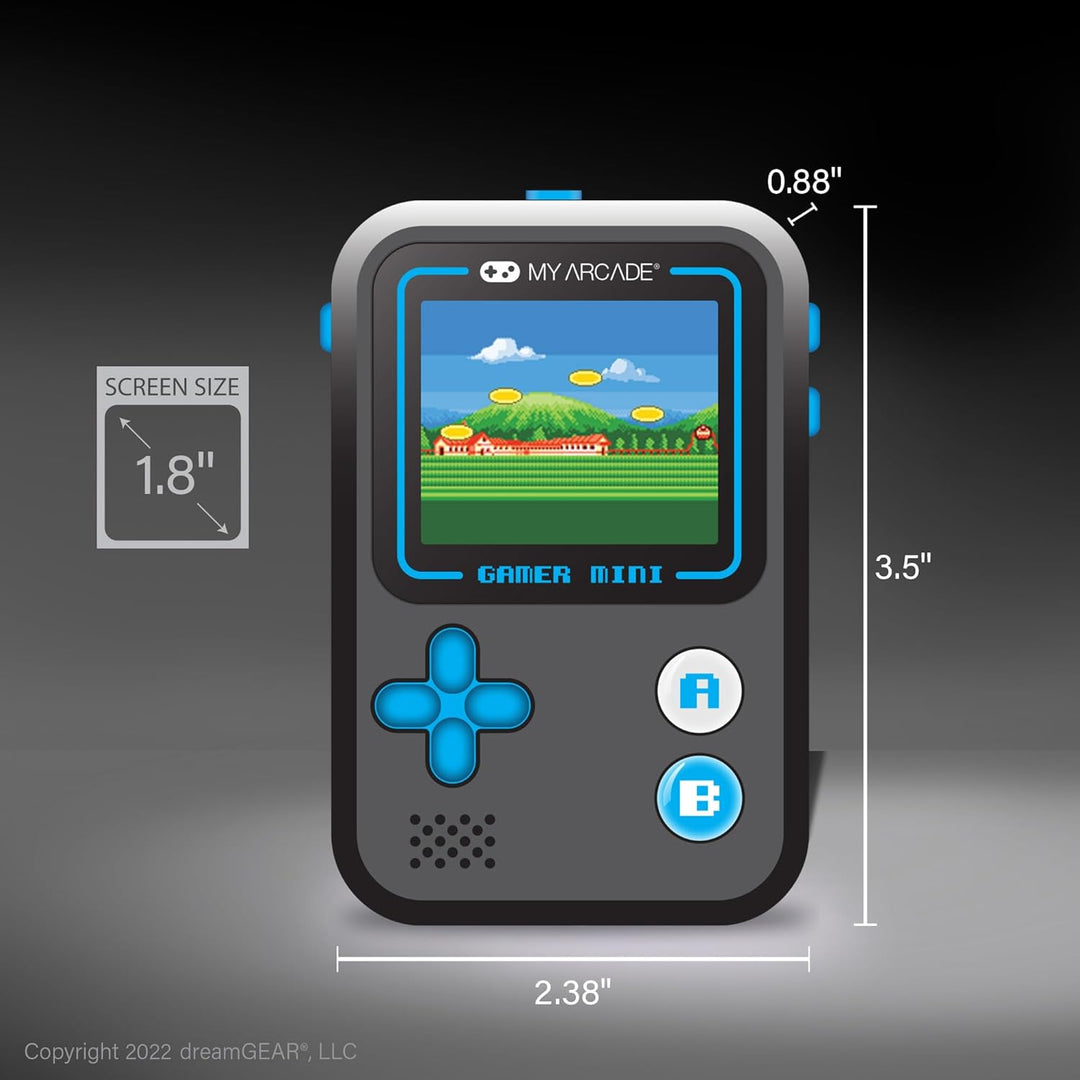 My Arcade Gamer Mini Classic-Blue: Miniatur-Handheld mit 160 Spielen, 1,8 Zoll Farbdisplay (DGUN-392